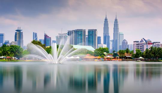 The Petronas Towers in Kuala Lumpur, Malaysia